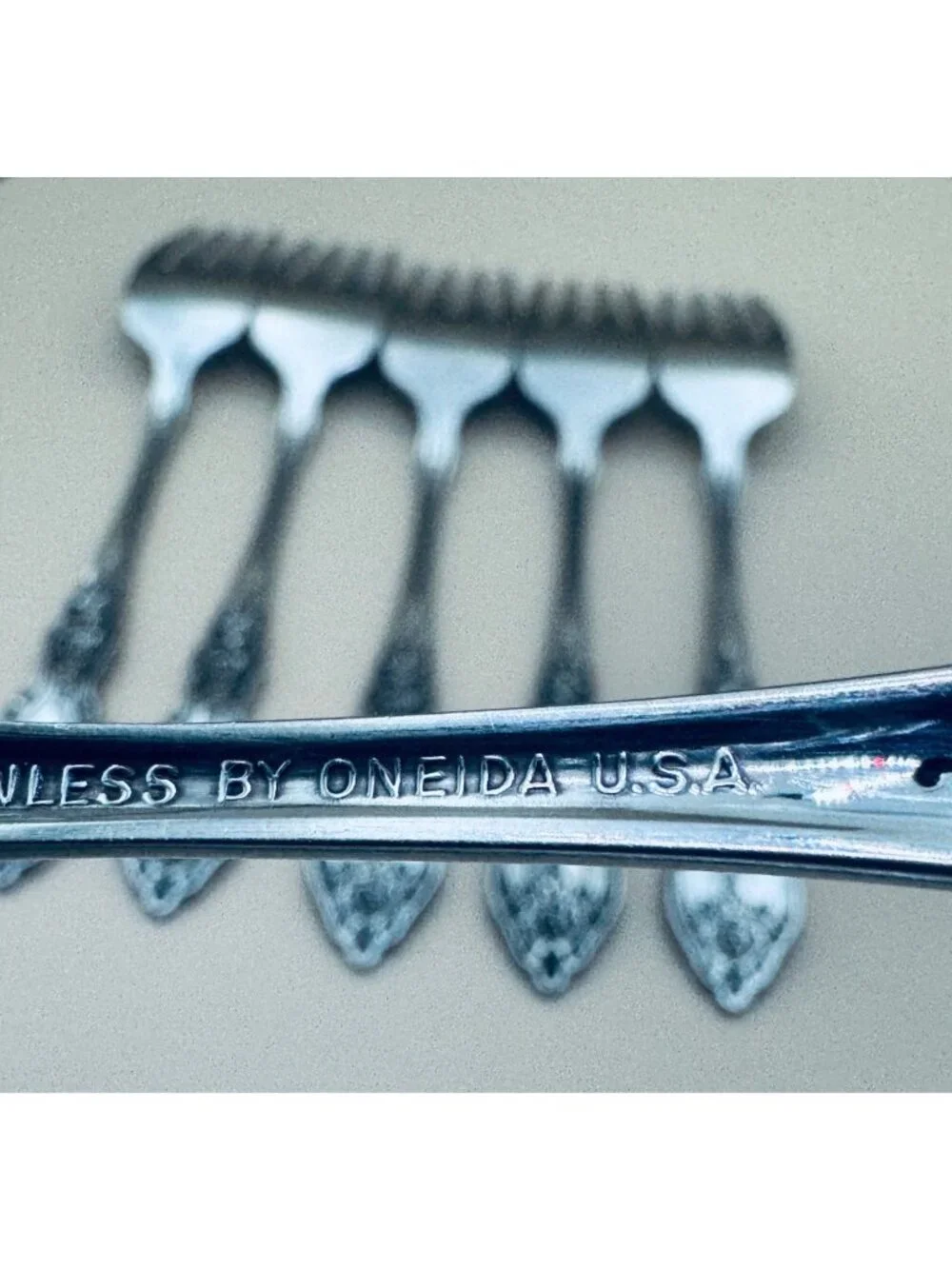 6 Oneida OCO WORDSWORTH Salad Forks USA Glossy Stainless Steel Flatware